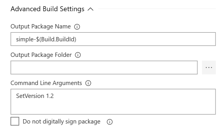 Configure Advanced Build